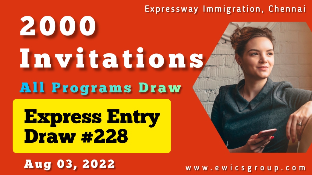 Latest Express Entry Draw 228 - August 03, 2022