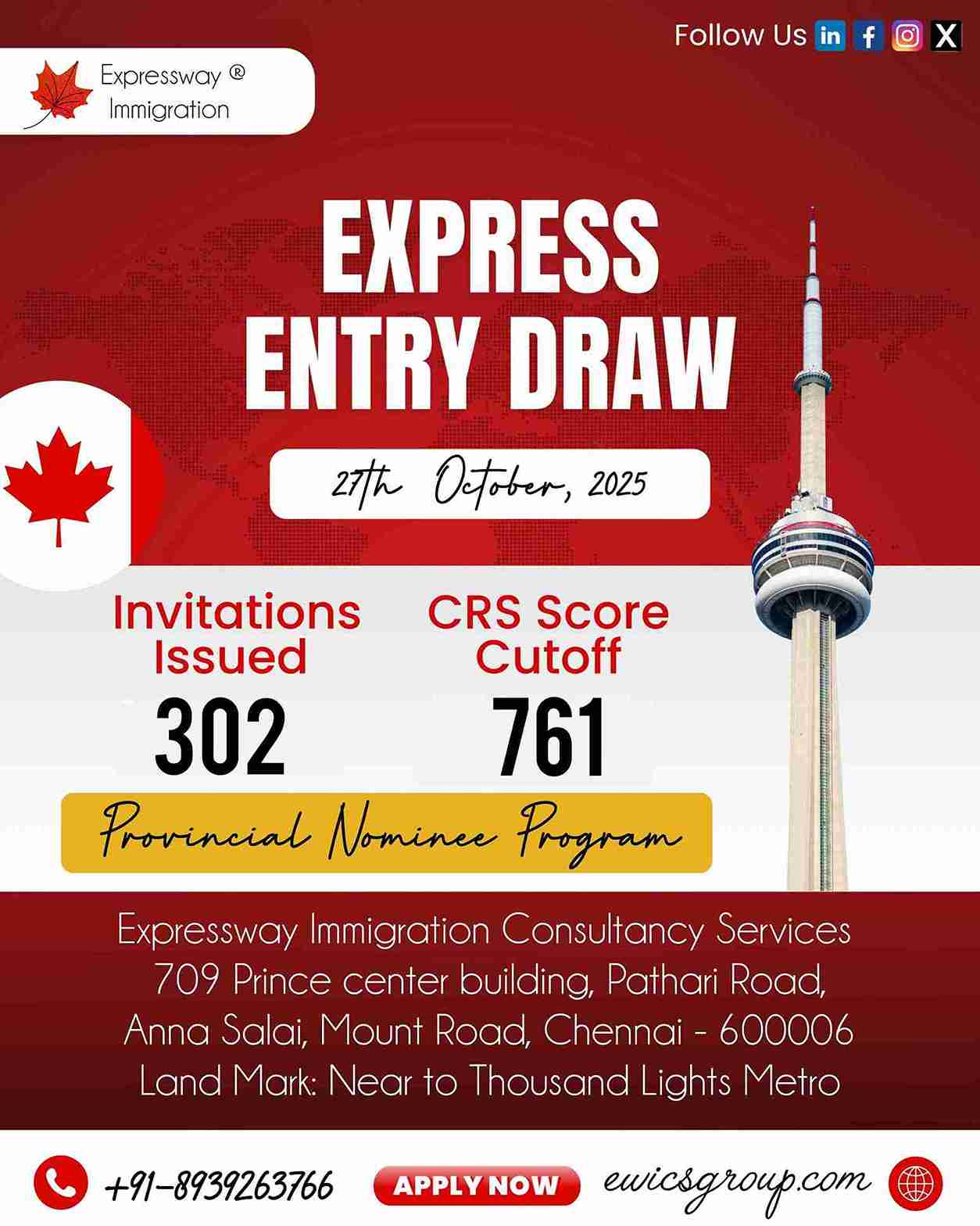 Latest Canada Express Entry Draw #374