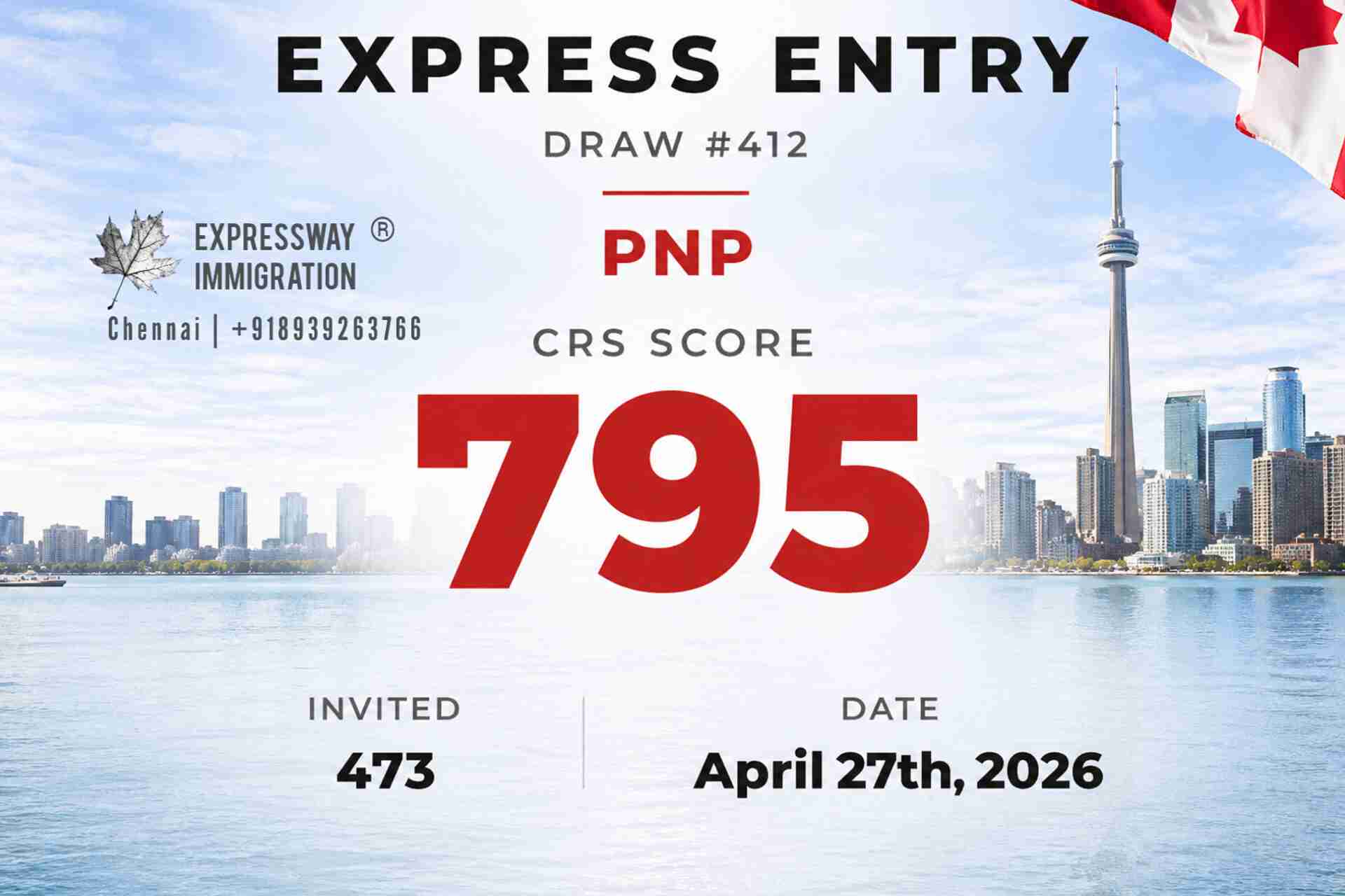 Express Entry Draw #412 - 473 Invitations Issued in PNP Draw